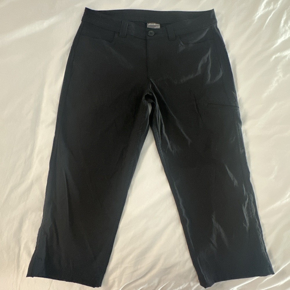 Eddie Bauer Capri Hiking Pants Women 8 Black Gorpcore‎ Outdoor Cabincore Active